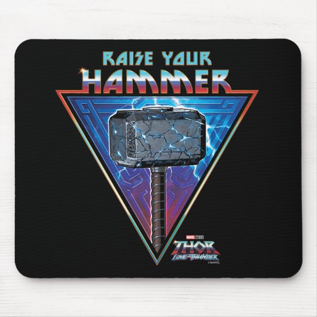 Raise Your Hammer - Mjölnir Graphic Mouse Pad (Front)