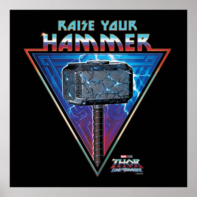 Raise Your Hammer - Mjölnir Graphic Poster (Front)