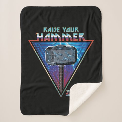 Raise Your Hammer _ Mjlnir Graphic Sherpa Blanket