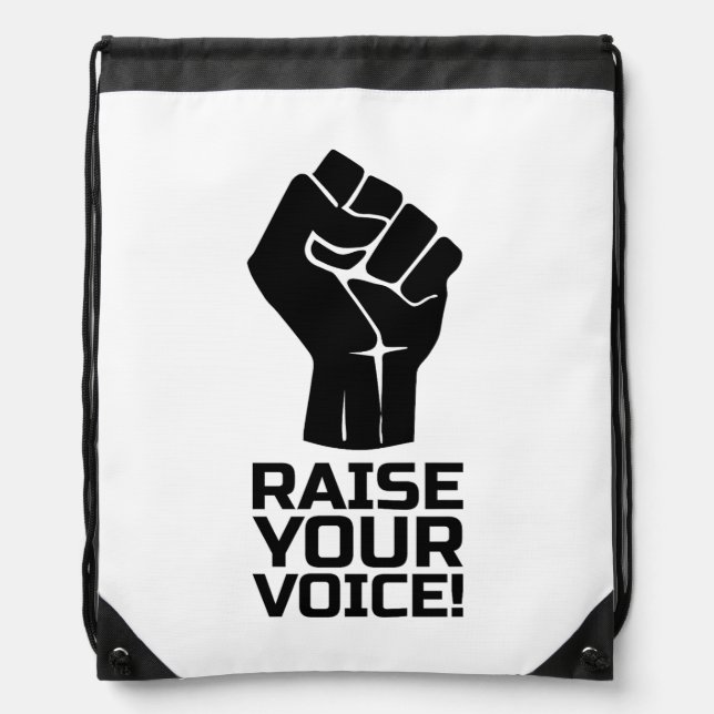 Raise Your Voice 1 B Drawstring Bag (Front)