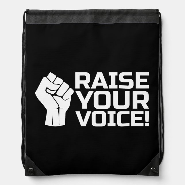 Raise Your Voice 2 W Drawstring Bag (Front)