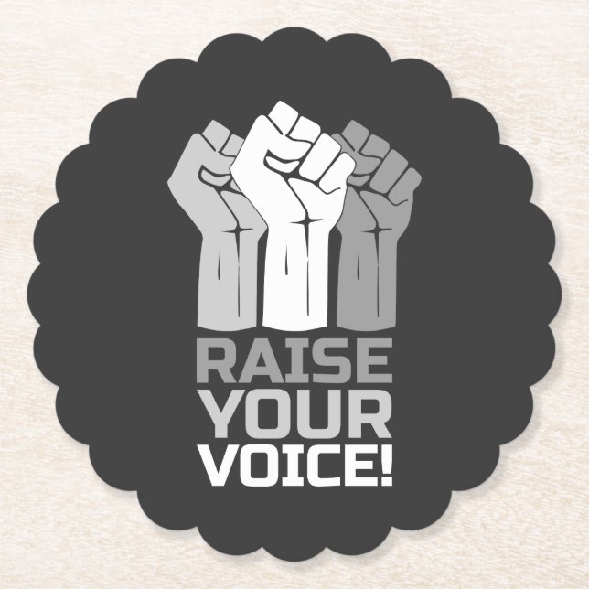 Raise Your Voice 3 Paper Coaster (Front)