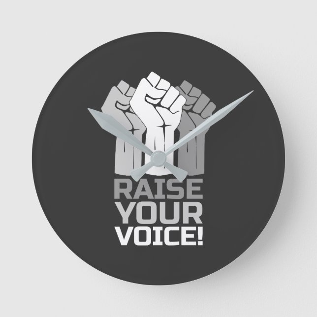 Raise Your Voice 3 Round Clock (Front)