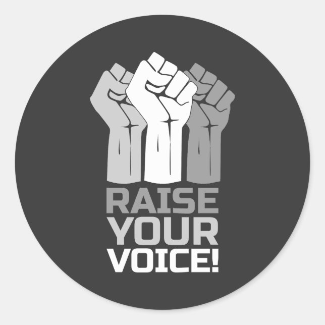 Raise Your Voice 3 W Classic Round Sticker (Front)