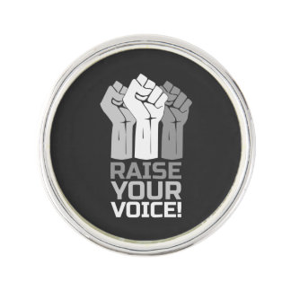 Raise Your Voice 3 W Lapel Pin