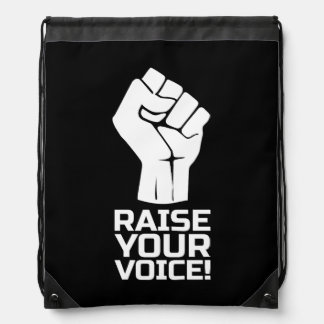 Raise Your Voice 5 w Drawstring Bag