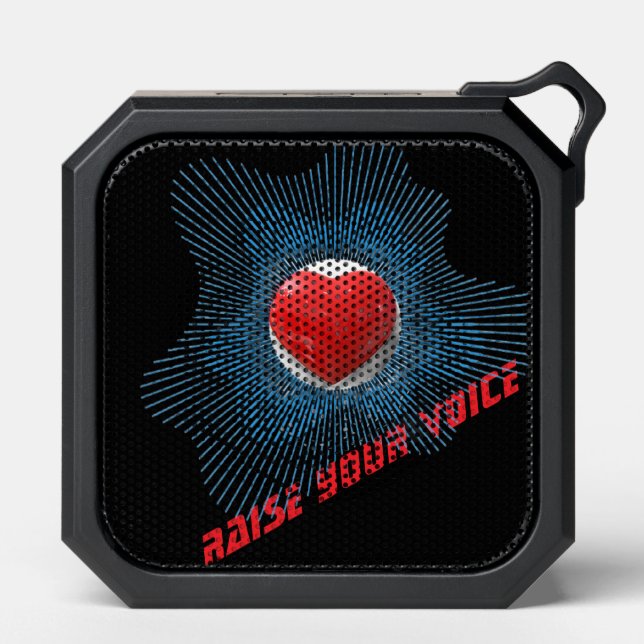 Raise Your Voice – Bold Heart Bluetooth Speaker (Front)