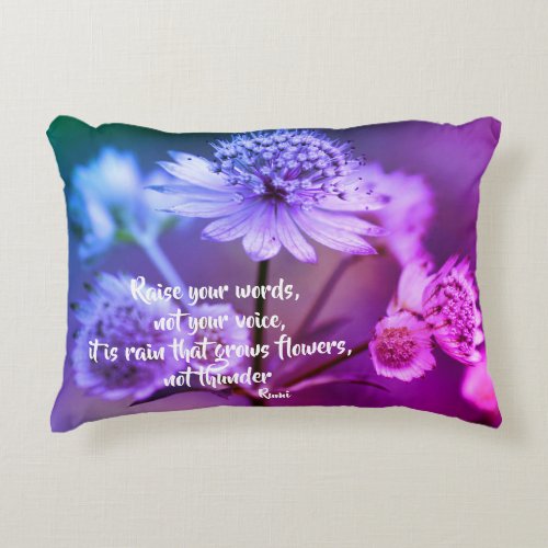 Raise Your Words Rumi Inspirational Quote  Accent Pillow