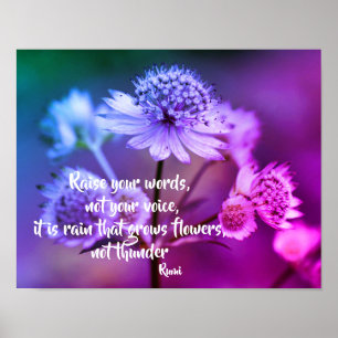 Raise Your Words Rumi Inspirational Quote Poster
