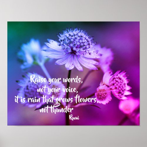 Raise Your Words Rumi Inspirational Quote Poster