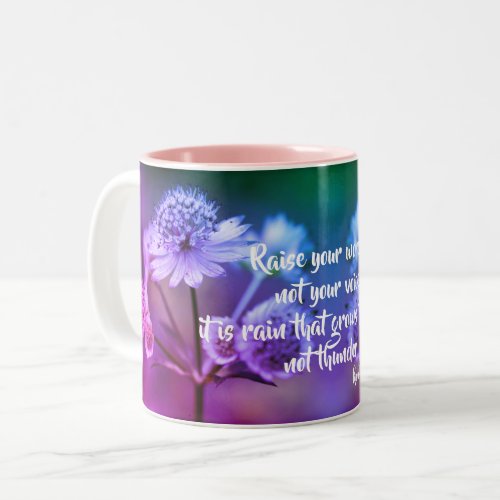 Raise Your Words Rumi Inspirational Quote  Two_Tone Coffee Mug