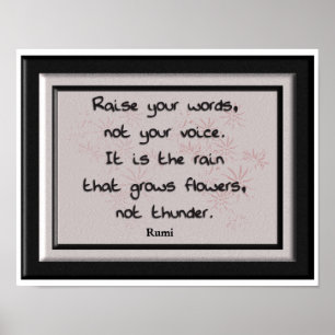 Raise your words -Rumi quote -art print