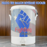 Raised Blue Fist! Fighting Oligarchy Campaign Gear Beverage Cooler