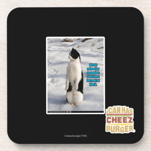 Raised by Penguins Drink Coaster