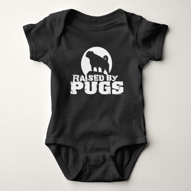RAISED By PUGS  Baby Bodysuit (Front)