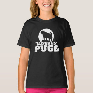 RAISED BY PUGS Dark Tee Shirt