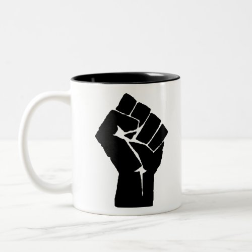 Raised Clenched Fist Two_Tone Coffee Mug