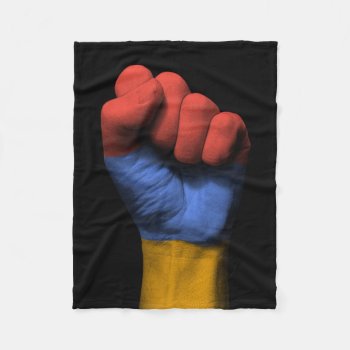 Raised Clenched Fist With Armenian Flag Fleece Blanket by UniqueFlags at Zazzle