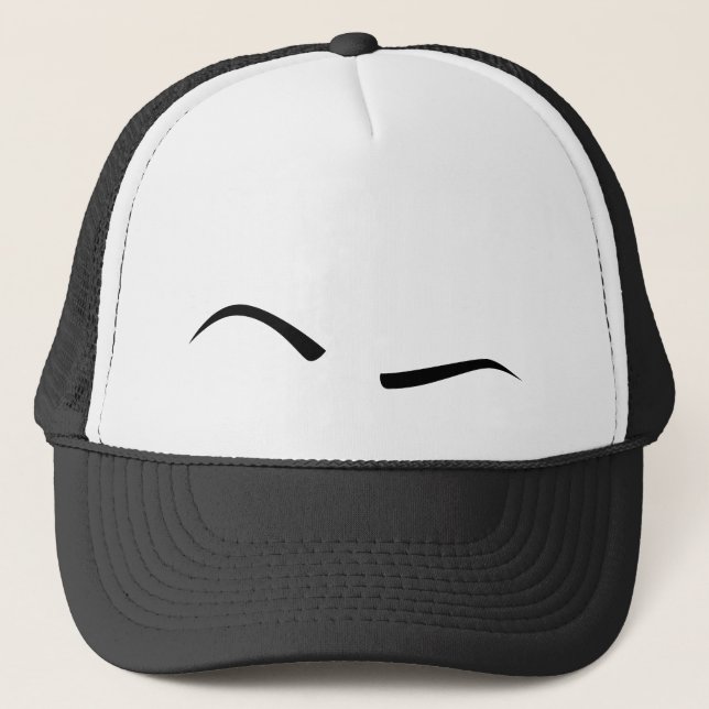 Raised Eyebrow (Black) Trucker Hat (Front)