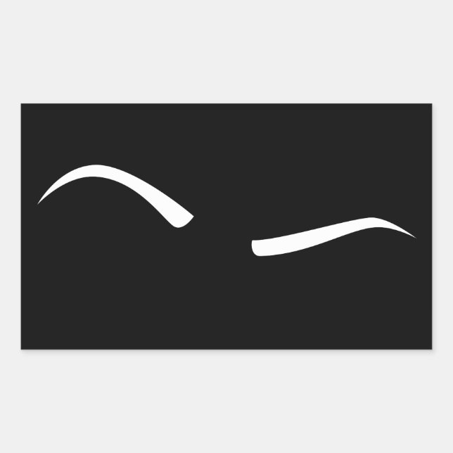 Raised Eyebrow (White) Rectangular Sticker (Front)
