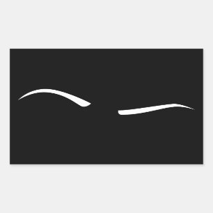 Raised Eyebrow (White) Rectangular Sticker
