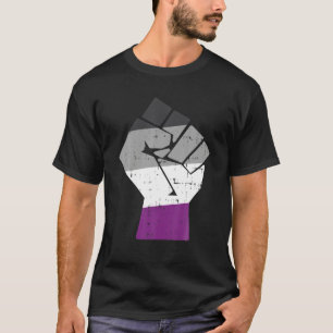 Raised Fist Asexual Ace Pride Flag Support Resist T-Shirt