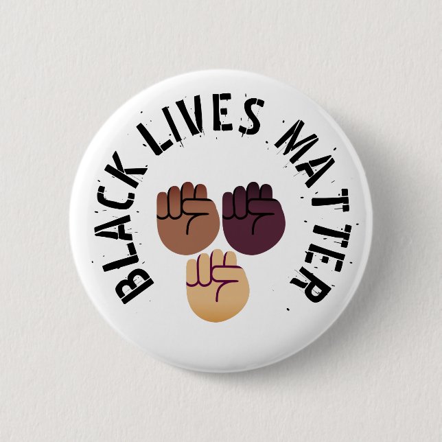 Raised Fist - Black Lives Matter Button (Front)