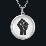 Raised Fist / Black Power Symbol Silver Plated Necklace<br><div class="desc">The raised fist symbolizes revolution and defiance,  it is used by various movements including black power and occupy.</div>