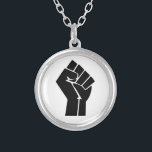 Raised Fist / Black Power Symbol Silver Plated Necklace<br><div class="desc">The raised fist symbolizes revolution and defiance,  it is used by various movements including black power and occupy.</div>