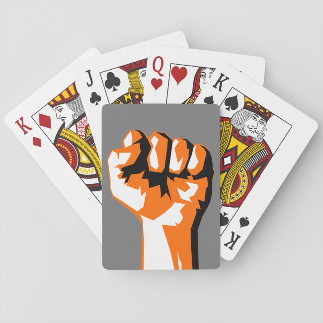 Raised Fist Classic Playing Cards