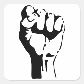 Raised Fist of Defiance/Resistance Square Sticker