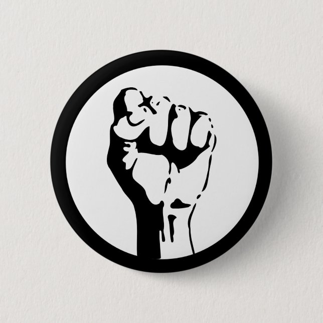 Raised Fist Pinback Button (Front)