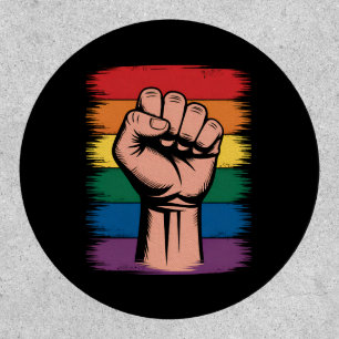 Raised Fist Pride Rainbow LGBTQ Support Rights Patch