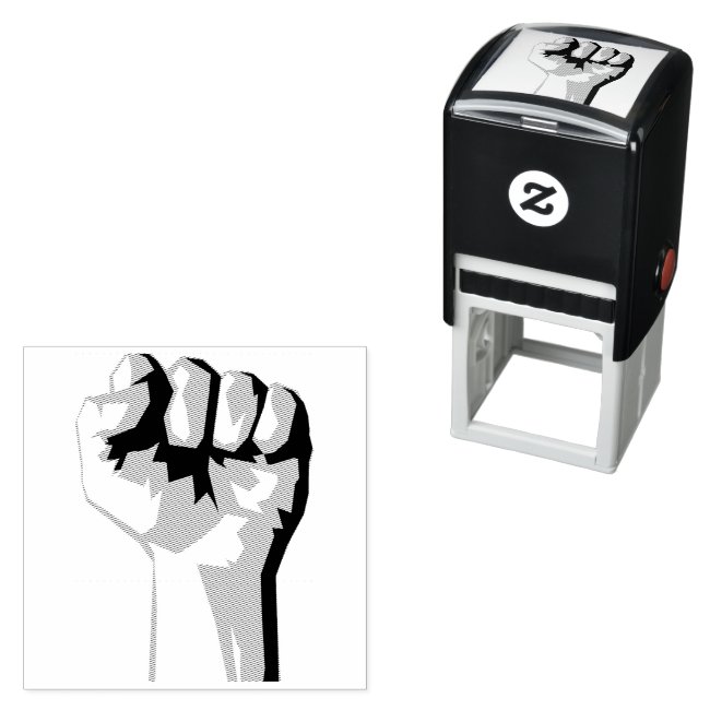 Raised Fist Self Inking Rubber Stamp