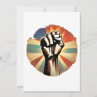 RAISED FIST SERIES - retro badge Holiday Card