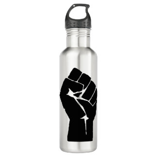 Raised Fist Stainless Steel Water Bottle