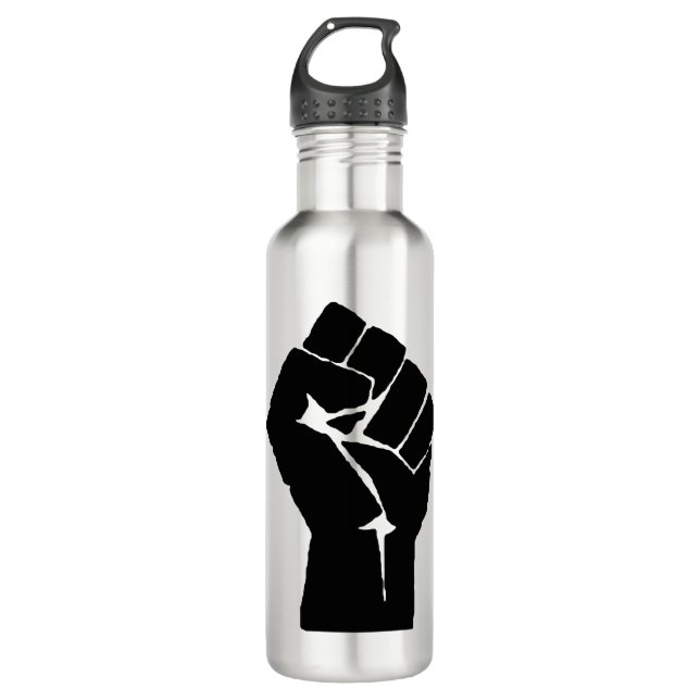 Raised Fist Stainless Steel Water Bottle (Front)