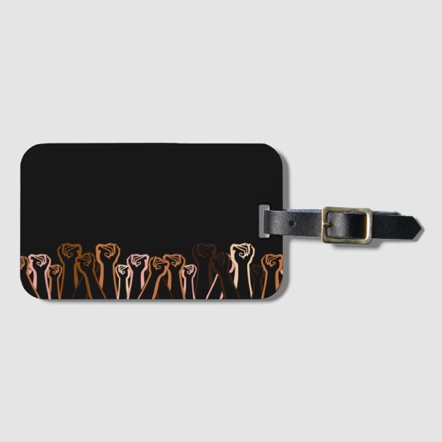 Raised Fists Luggage Tag (Front Horizontal)