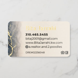 Raised Foil Biz card no pic B Jarrahi