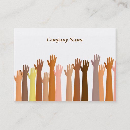 Customizable Raised Hands, Company Name Business Card Templates