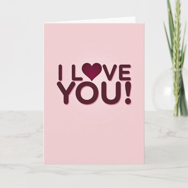 Raised I Love You Heart Card (Front)