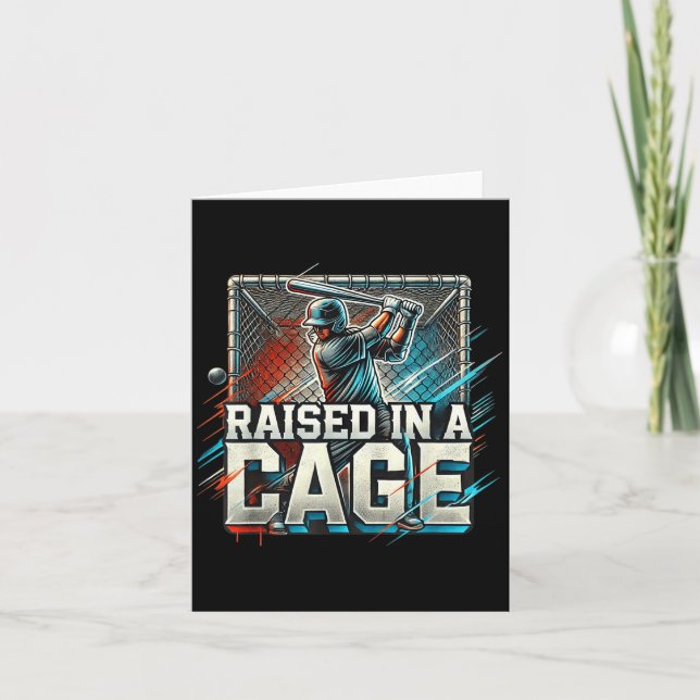 Raised In A Cage Baseball Training, Batting Cage D Card (Front)