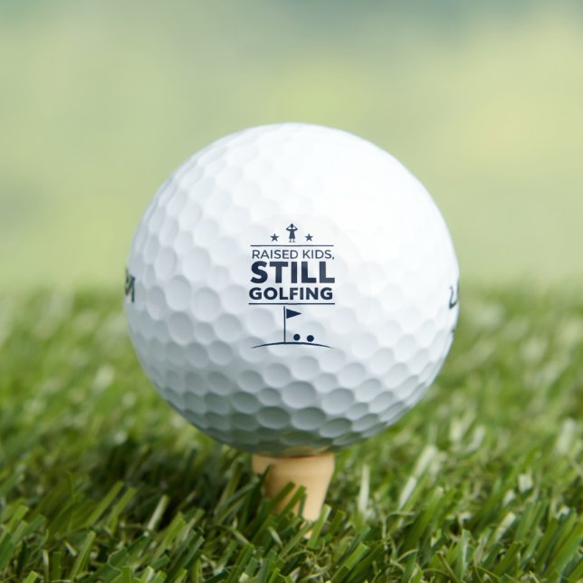 Raised Kids Still Golfing Modern Golf Humor Golf Balls (Insitu Tee)