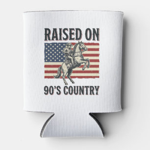 Raised On 90s Country Cowboy Western Shirt Design_ Can Cooler