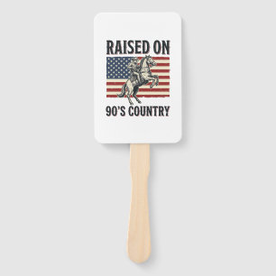 Raised On 90s Country Cowboy Western Shirt Design_ Hand Fan