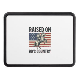 Raised On 90s Country Cowboy Western Shirt Design_ Hitch Cover