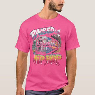 Raised On Old School Hip Hop Cassette Graffiti Rap T-Shirt
