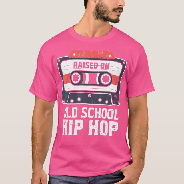 Raised On Old School Hip Hop Tshirt Cassette Graff (Front)