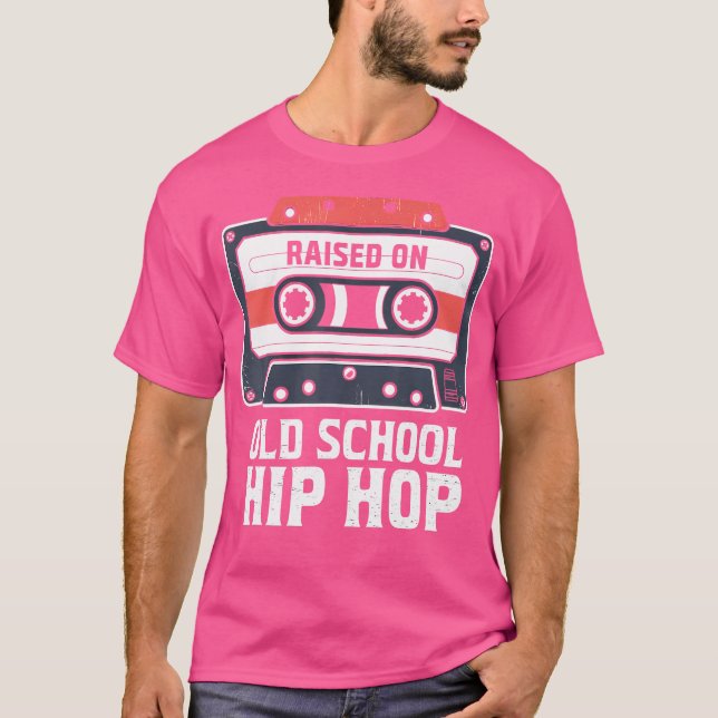 Raised On Old School Hip Hop Tshirt Cassette Graff (Front)