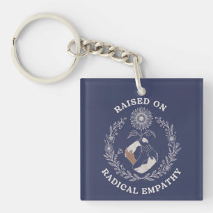 Raised on Radical Empathy Feminist Floral Hands Keychain